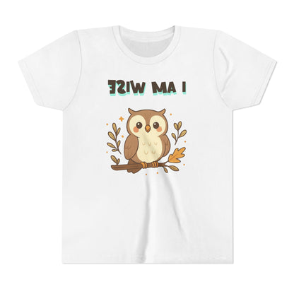 Mirror Image Tee- Wise Owl Youth Tee – Cute Animal T-Shirt for Kids, Gift for Birthdays, School Events, Nature Lovers, Fun Casual Wear