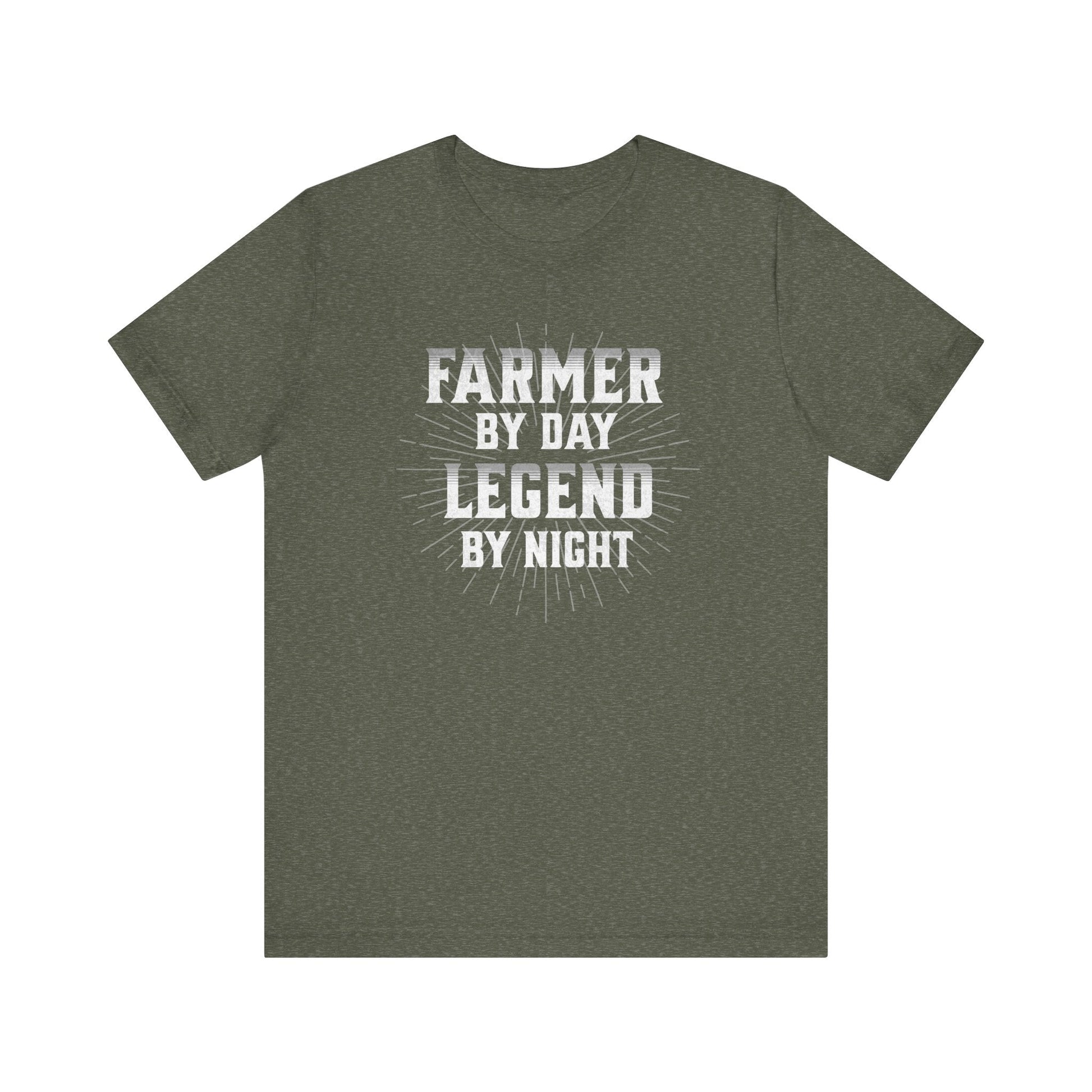 Farmer By Day Legend By Night T-Shirt – Funny Farming Graphic Tee, Unisex Casual Shirt Printify T-Shirt Nordic Seoul Designs LLC