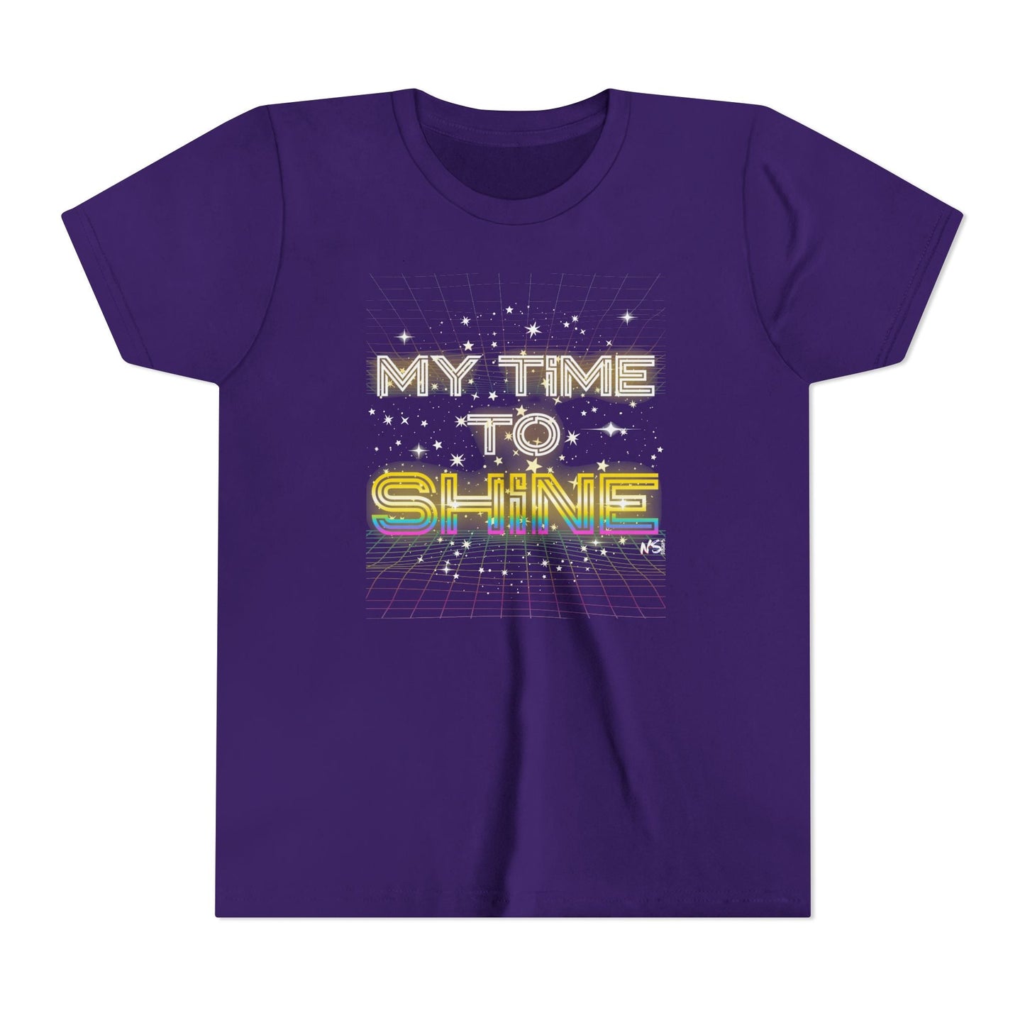 Youth My Time to Shine T-shirt, Inspirational Unisex Tee Printify Kids clothes Nordic Seoul Designs LLC