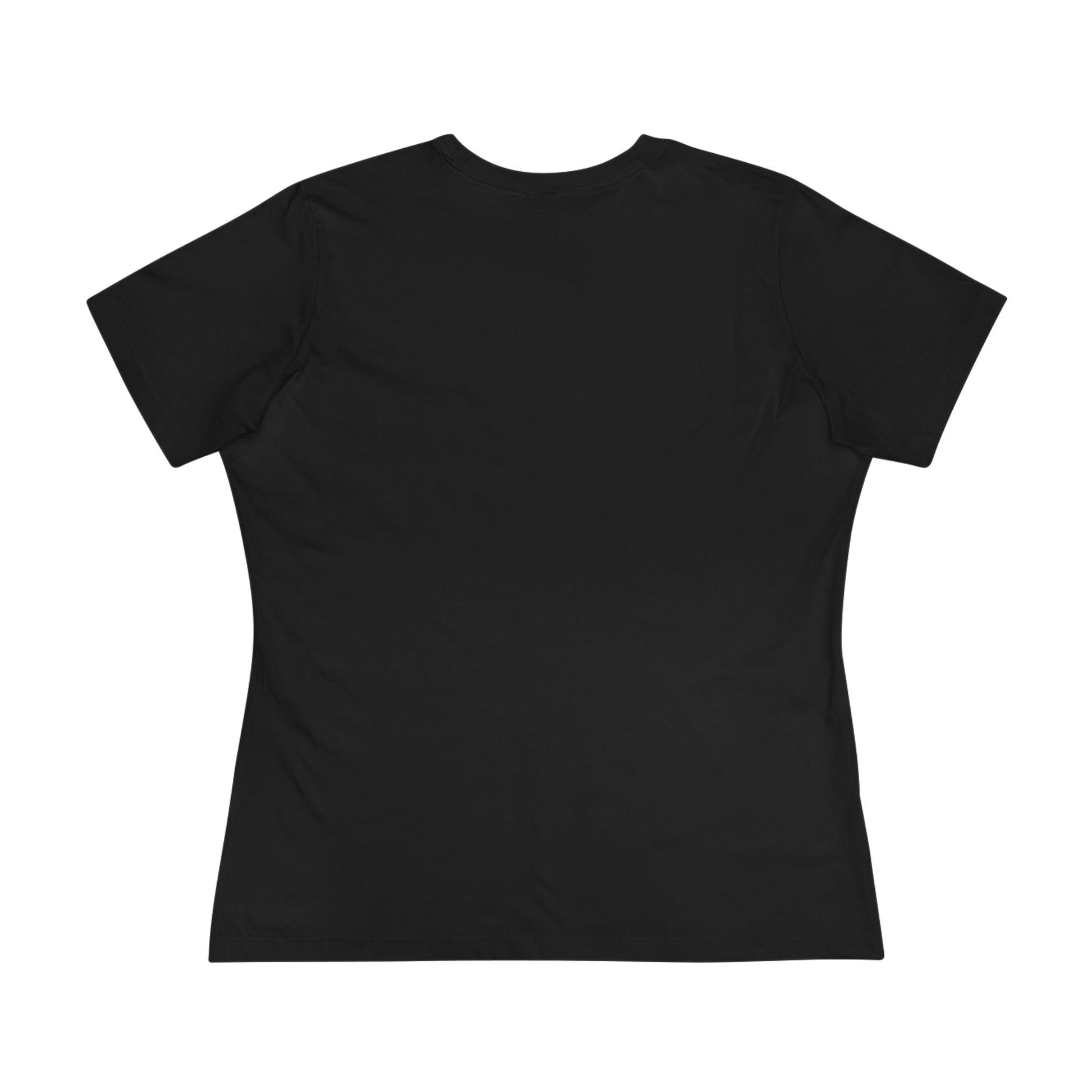 Modern Fit Little Black T-shirt, Star Graphic Women's Tee-Large is 30 inches long Printify T-Shirt Nordic Seoul Designs LLC