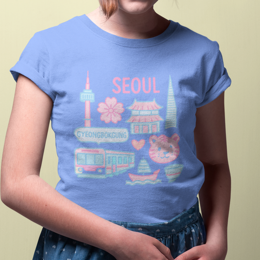 Youth Tee Seoul Korean Travel Shirt Printify Kids clothes Nordic Seoul Designs LLC