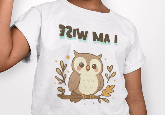 Mirror Image Tee- Wise Owl Youth Tee – Cute Animal T-Shirt for Kids, Gift for Birthdays, School Events, Nature Lovers, Fun Casual Wear Printify Kids clothes Nordic Seoul Designs LLC
