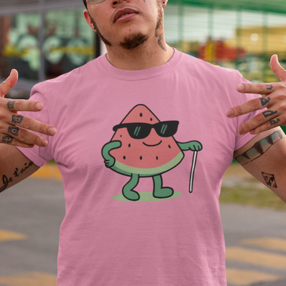 A Blind Melon Watermelon T-Shirt, Funny Sunglasses Watermelon Pun Tee | Summer Fruit Graphic Unisex Shirt, Watermelon Graphic T-Shirt Printify T-Shirt Nordic Seoul Designs LLC