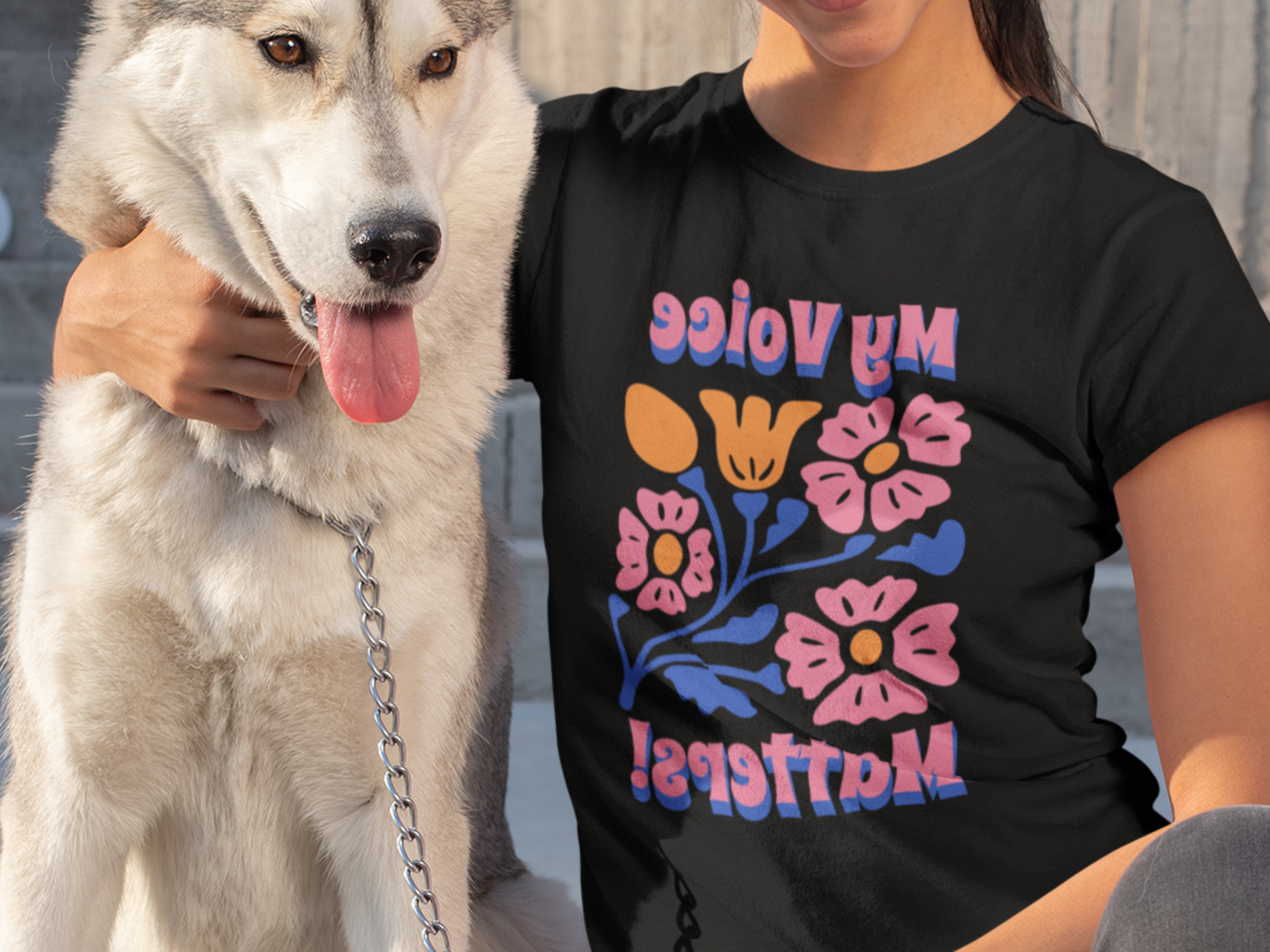 Mirror Image T-shirt! My Voice Matters! Floral Print Unisex Tee, Inspirational Printify T-Shirt Nordic Seoul Designs LLC