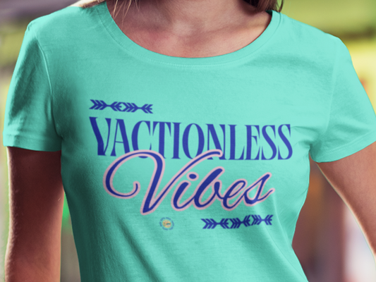 Vacationless Vibes T-Shirt – Funny Graphic Tee, Casual Unisex Travel-Inspired Shirt Printify T-Shirt Nordic Seoul Designs LLC