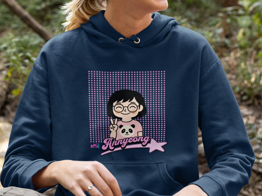 Korean Character Hoodie – Annyeong Graphic Sweatshirt, Kawaii Korean Style Pullover Printify Hoodie Nordic Seoul Designs LLC