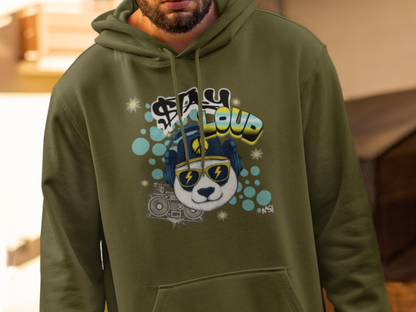 Stay Loud Panda Hoodie-Graphic Streetwear Printify Hoodie Nordic Seoul Designs LLC