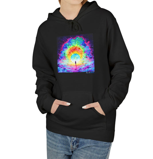 Colorful Cosmic Hoodie | Unisex Fleece Pullover Sweatshirt, Psychedelic Art, Cozy Comfort Printify Hoodie Nordic Seoul Designs LLC