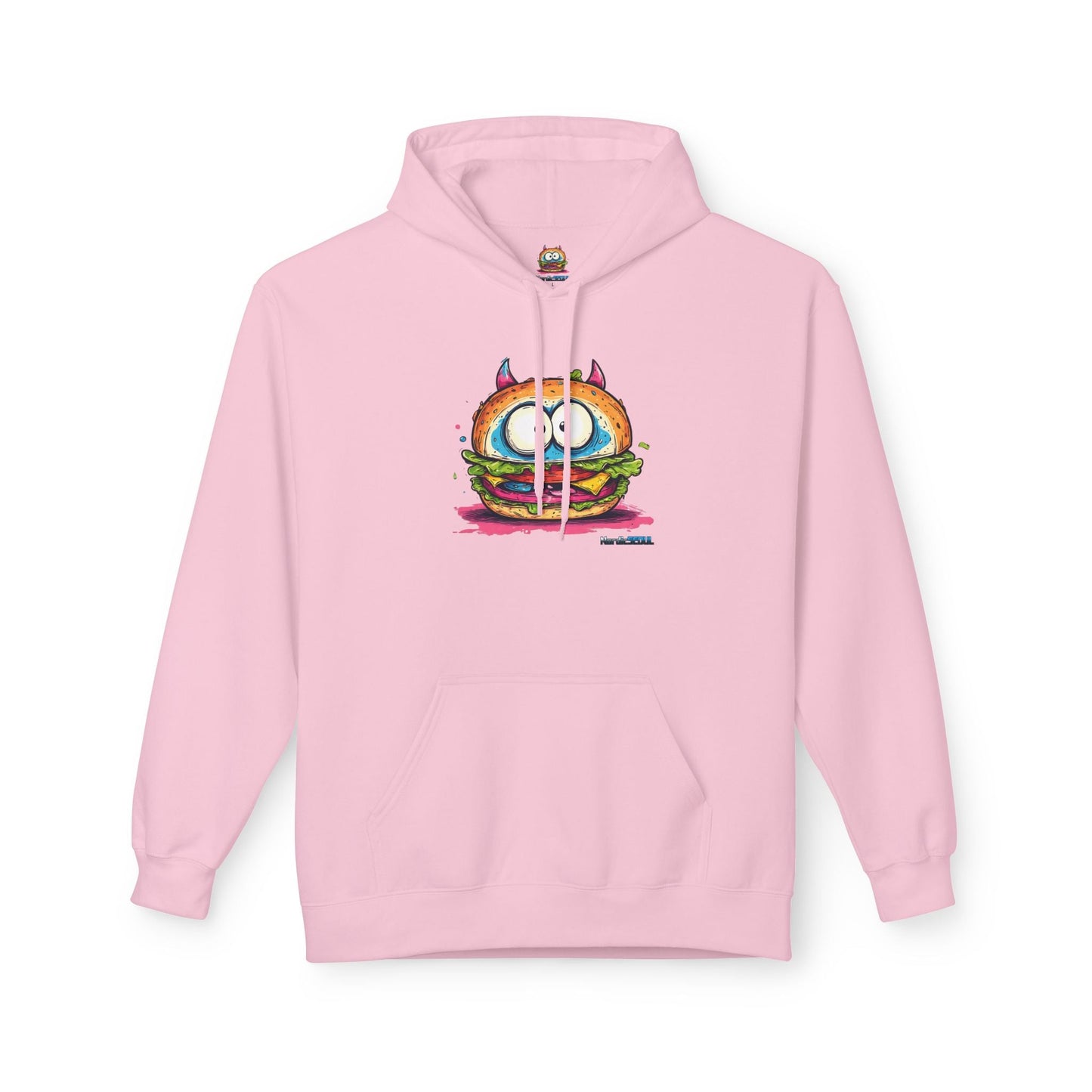 Colorful Graphic Sandwich Monster Hoodie, Unisex Casual Wear, Gift for Foodies, Cozy Style for Everyday Printify Hoodie Nordic Seoul Designs LLC