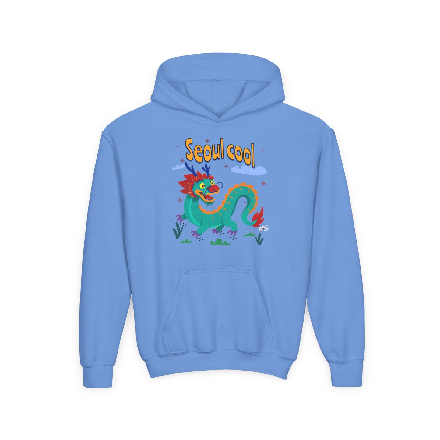 Youth Seoul Cool Hoodie-Colorful Dragon Graphic Korean Streetwear