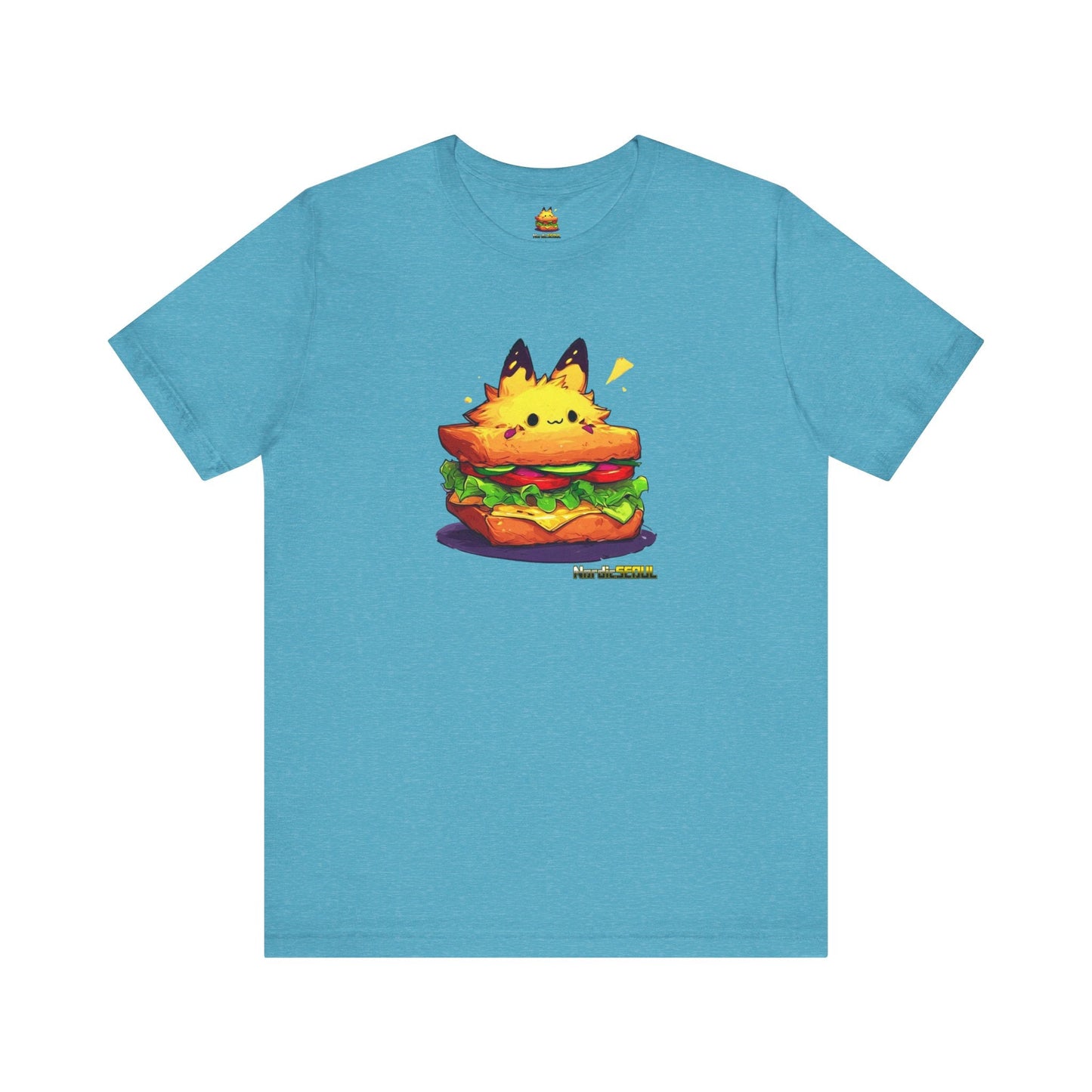 Cute Pika Sandwich Tee, Graphic T-Shirt, Fun Unisex Tee, Quirky Animal Shirt, Casual Everyday Wear Printify T-Shirt Nordic Seoul Designs LLC