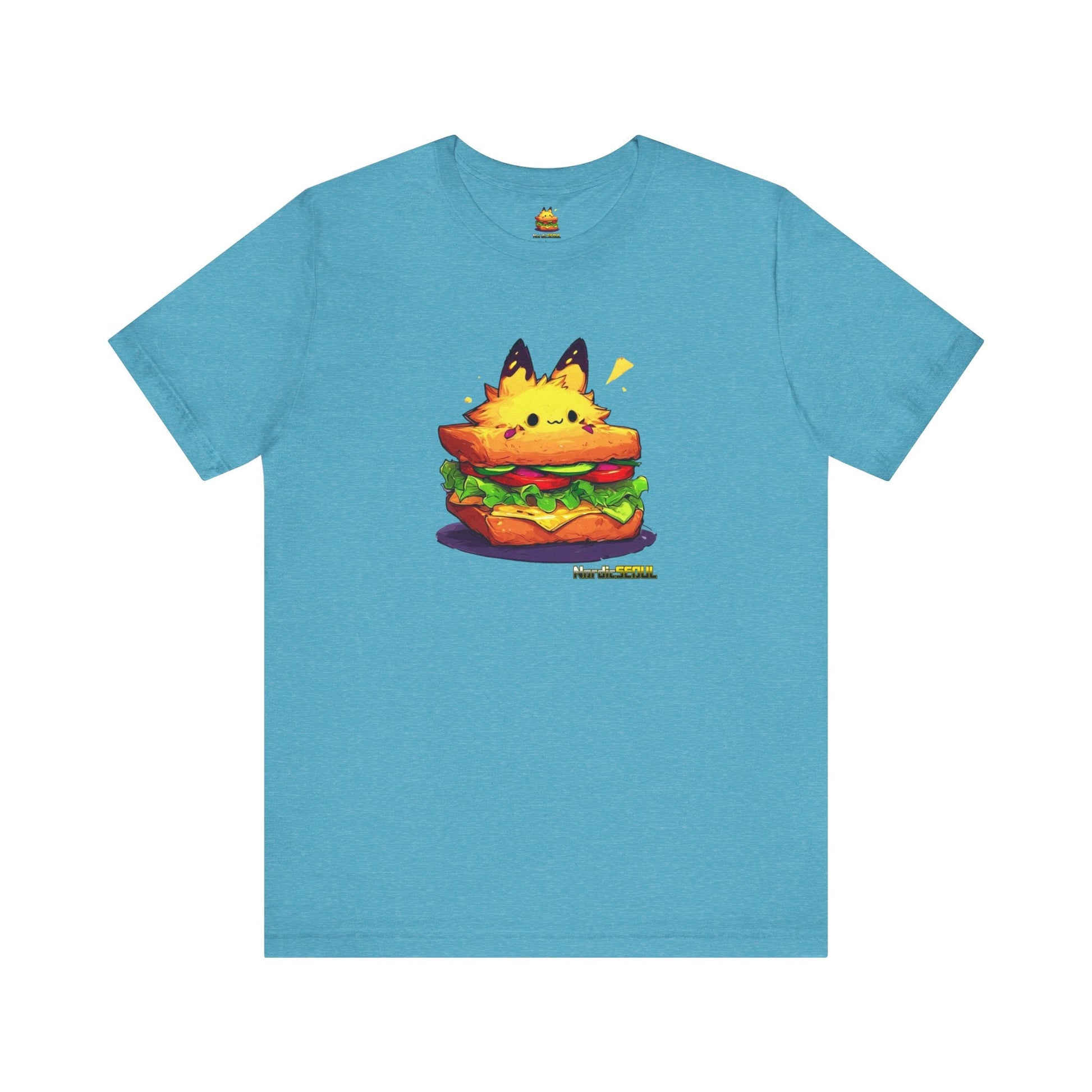 Cute Pika Sandwich Tee, Graphic T-Shirt, Fun Unisex Tee, Quirky Animal Shirt, Casual Everyday Wear Printify T-Shirt Nordic Seoul Designs LLC
