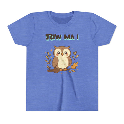Mirror Image Tee- Wise Owl Youth Tee – Cute Animal T-Shirt for Kids, Gift for Birthdays, School Events, Nature Lovers, Fun Casual Wear