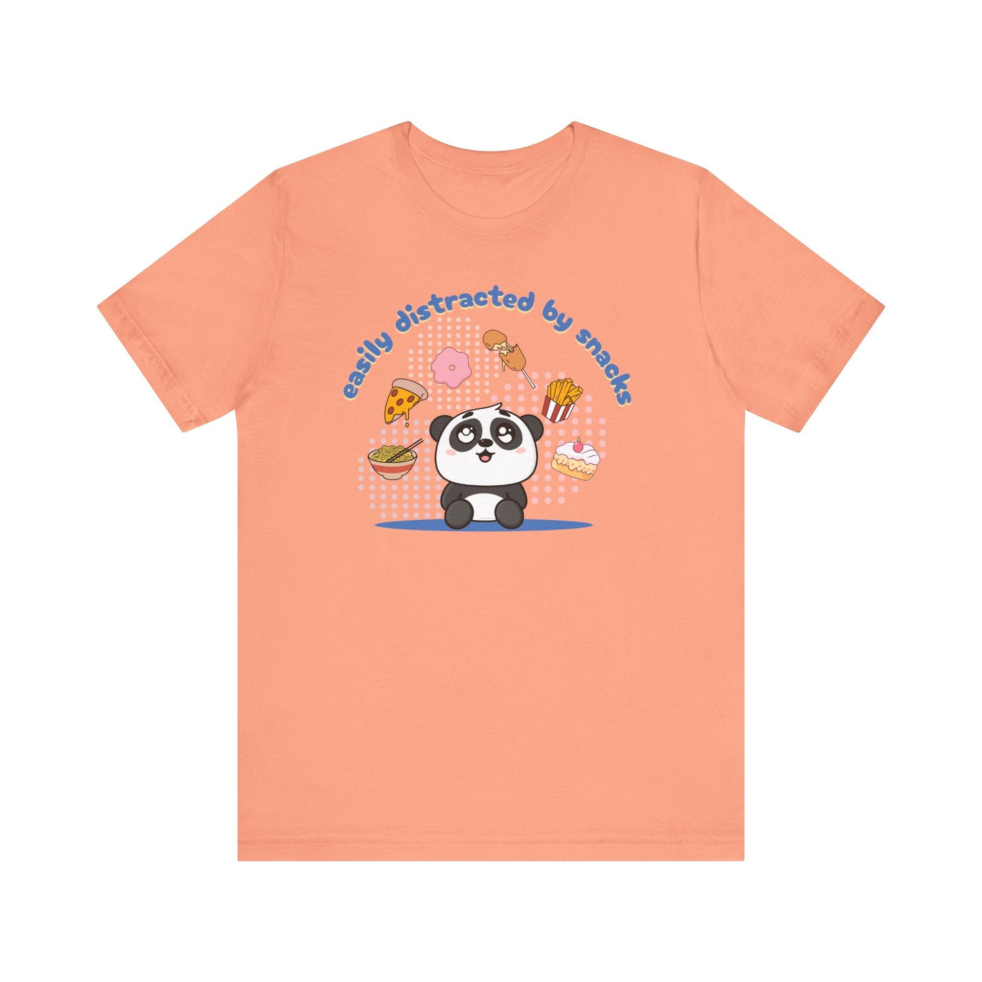 Easily Distracted by Snacks T-Shirt – Funny Food Graphic Tee, Casual Unisex Shirt Printify T-Shirt Nordic Seoul Designs LLC