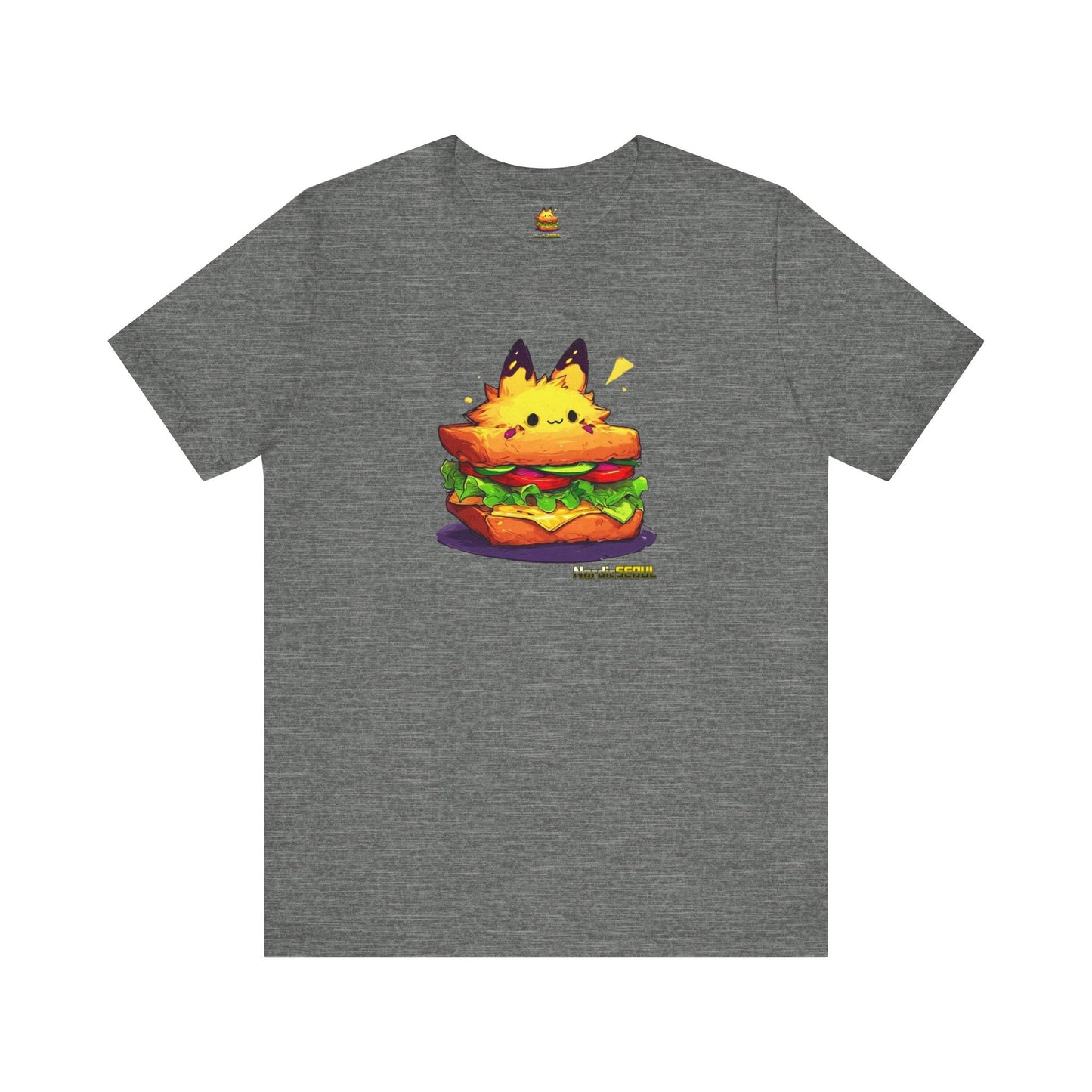 Cute Pika Sandwich Tee, Graphic T-Shirt, Fun Unisex Tee, Quirky Animal Shirt, Casual Everyday Wear Printify T-Shirt Nordic Seoul Designs LLC