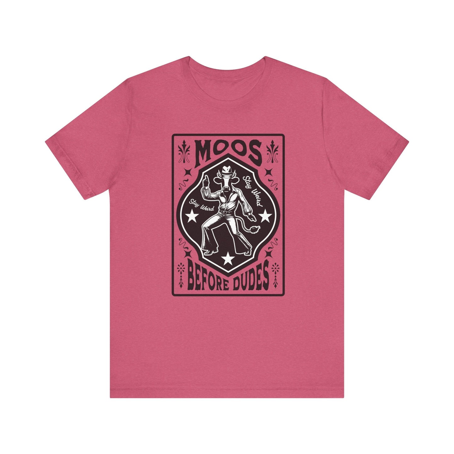Moos Before Dudes T-Shirt – Funny Cow Graphic Tee, Farm Life Unisex Shirt Printify T-Shirt Nordic Seoul Designs LLC