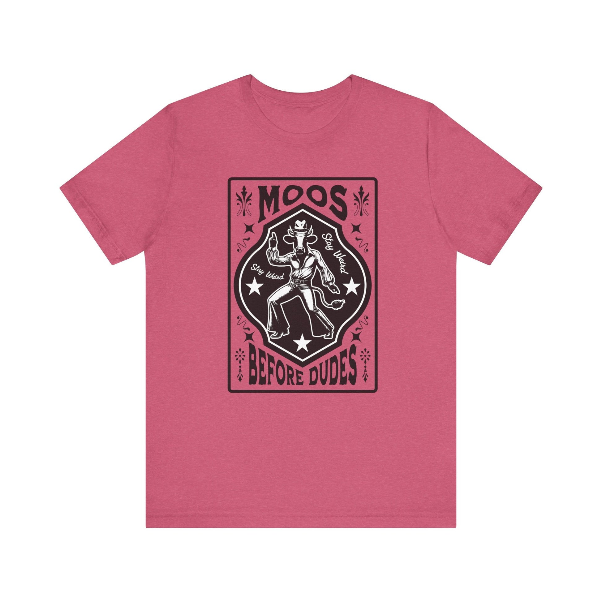 Moos Before Dudes T-Shirt – Funny Cow Graphic Tee, Farm Life Unisex Shirt Printify T-Shirt Nordic Seoul Designs LLC