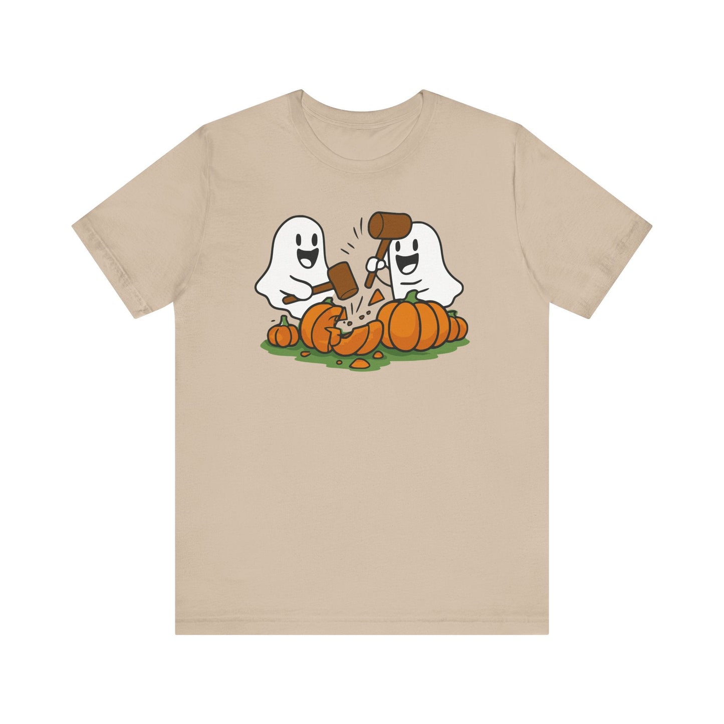 Ghosts Smashing Pumpkins Tee, Funny Pun, Unisex Short Sleeve Shirt, Fall Vibes, Halloween Gift Printify T-Shirt Nordic Seoul Designs LLC Nordic Seoul Designs LLC