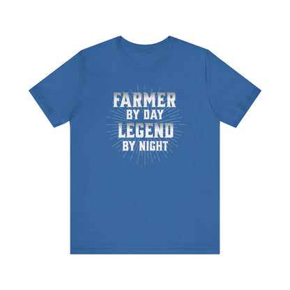 Farmer By Day Legend By Night T-Shirt – Funny Farming Graphic Tee, Unisex Casual Shirt