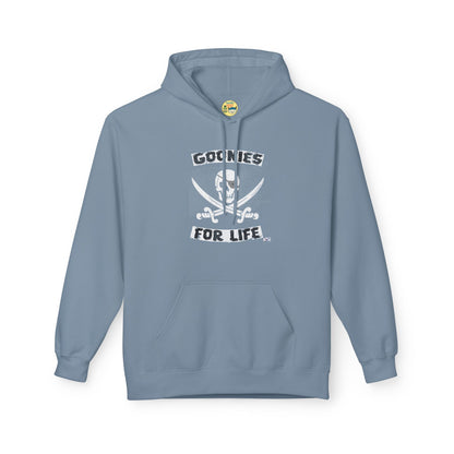 Goonies for Life Hoodie – Skull & Swords Design | Nostalgic 80s Movie Apparel Printify Hoodie Nordic Seoul Designs LLC