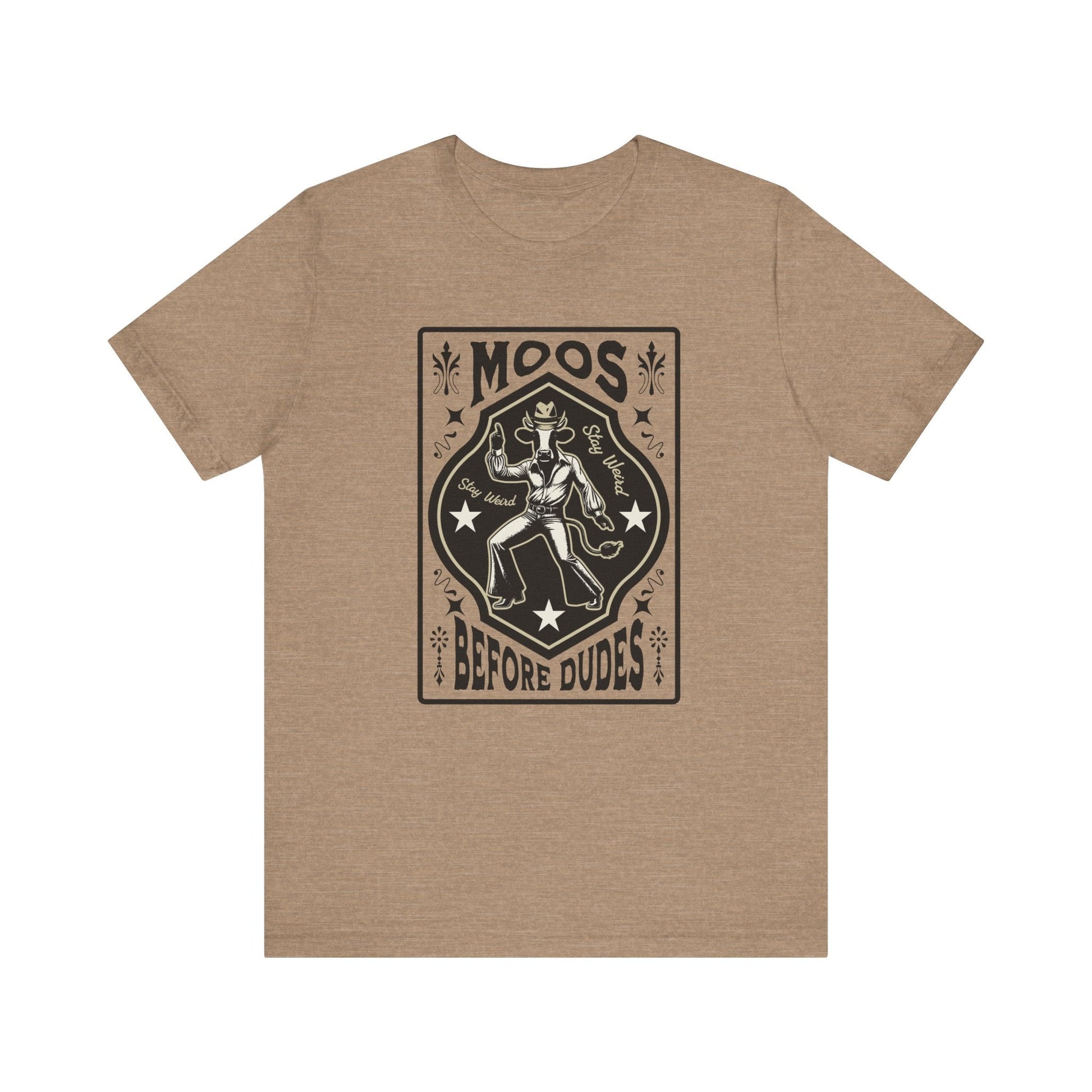 Moos Before Dudes T-Shirt – Funny Cow Graphic Tee, Farm Life Unisex Shirt Printify T-Shirt Nordic Seoul Designs LLC