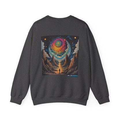 Cosmic Adventure Crewneck Sweatshirt, Comfortable Unisex Pullover, Perfect for Stargazers, Gift for Space Lovers, Stylish and Cozy Outfit Printify Sweatshirt Nordic Seoul Designs LLC