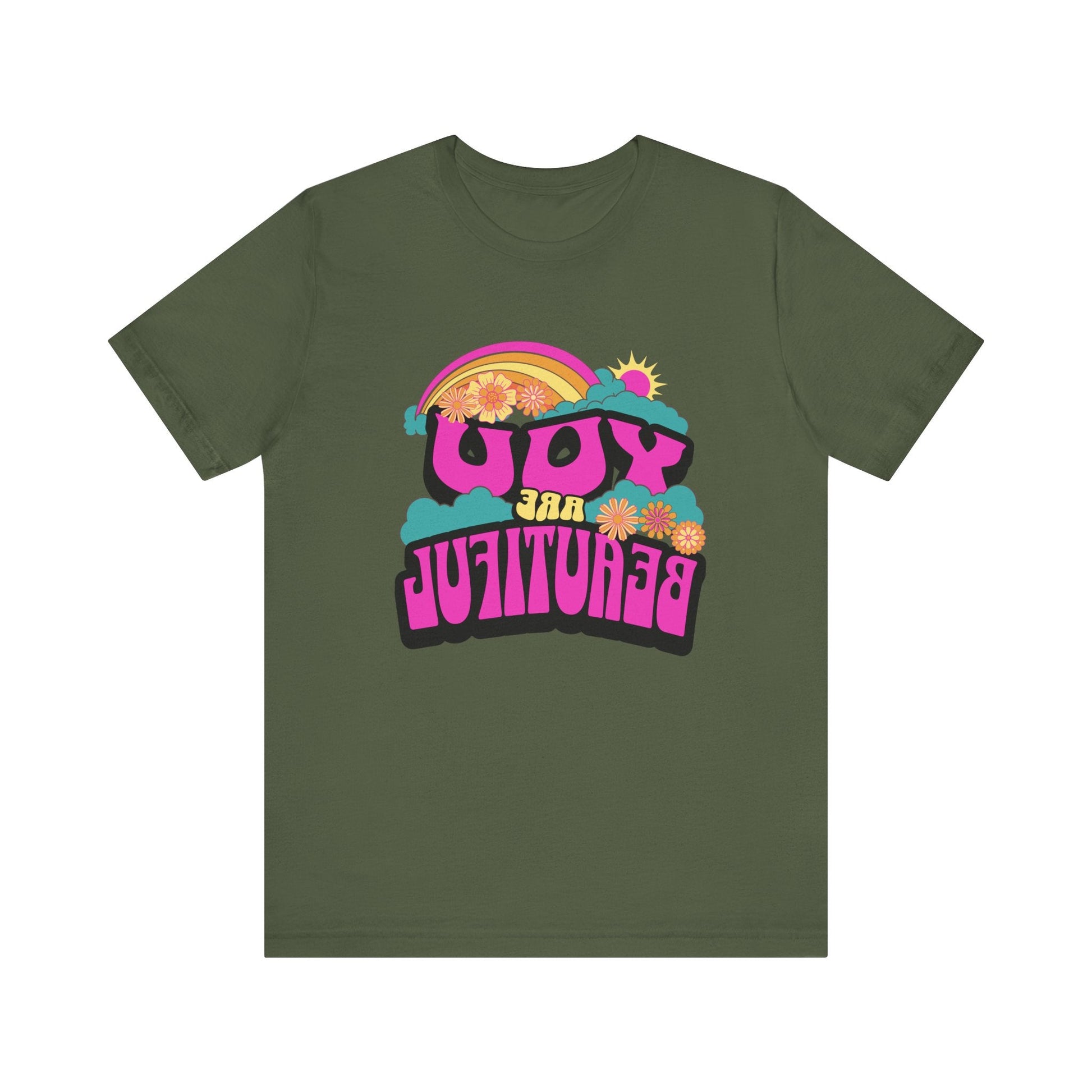 Mirror Image Unisex T-shirt,  You Are Beautiful Tee, Inspirational Printify T-Shirt Nordic Seoul Designs LLC