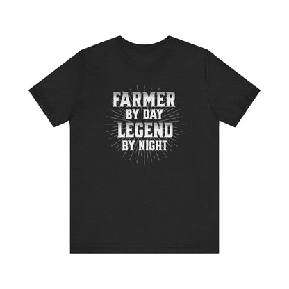 Farmer By Day Legend By Night T-Shirt – Funny Farming Graphic Tee, Unisex Casual Shirt