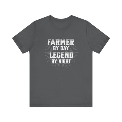 Farmer By Day Legend By Night T-Shirt – Funny Farming Graphic Tee, Unisex Casual Shirt Printify T-Shirt Nordic Seoul Designs LLC