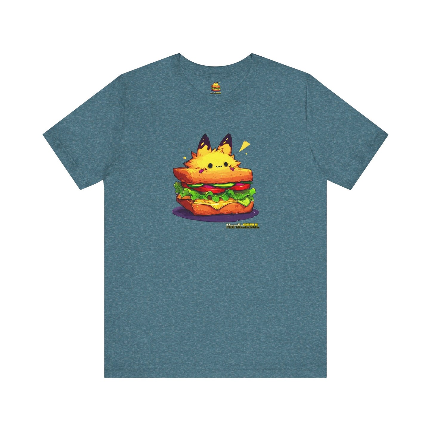 Cute Pika Sandwich Tee, Graphic T-Shirt, Fun Unisex Tee, Quirky Animal Shirt, Casual Everyday Wear Printify T-Shirt Nordic Seoul Designs LLC