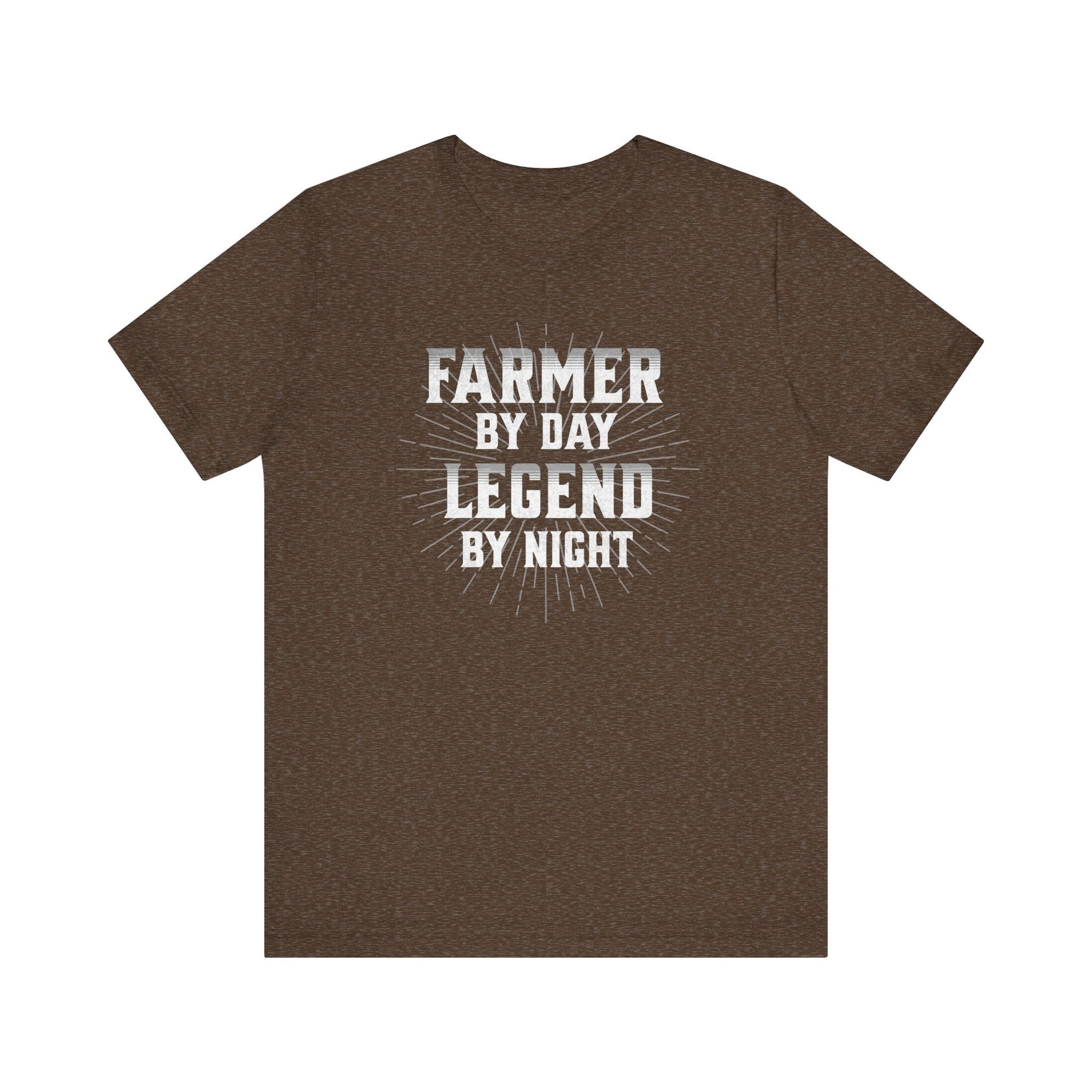 Farmer By Day Legend By Night T-Shirt – Funny Farming Graphic Tee, Unisex Casual Shirt Printify T-Shirt Nordic Seoul Designs LLC