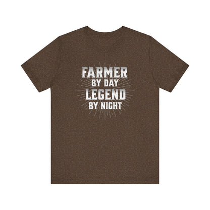 Farmer By Day Legend By Night T-Shirt – Funny Farming Graphic Tee, Unisex Casual Shirt Printify T-Shirt Nordic Seoul Designs LLC